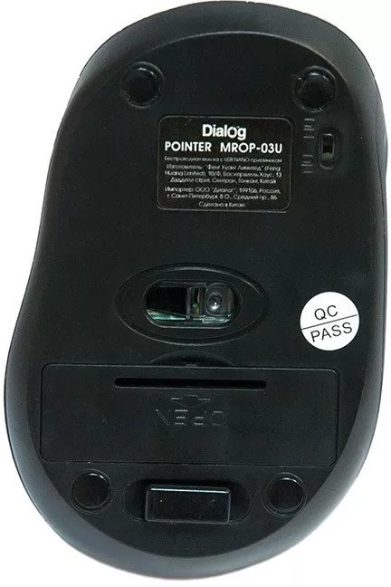 Мышь MROP-03U black Dialog Pointer Optical RF2.4G - 3 кнопки+ролик прокрутки,USB фото-7 Мышь MROP-03U black Dialog Pointer Optical RF2.4G - 3 кнопки+ролик прокрутки,USB фото-7
