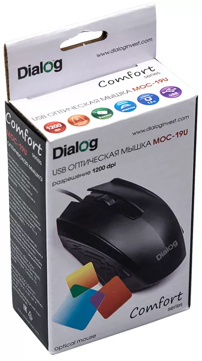 Мышь MOC-19U Dialog Comfort Optical - 3 кнопки +ролик прокрутки, USB фото-9